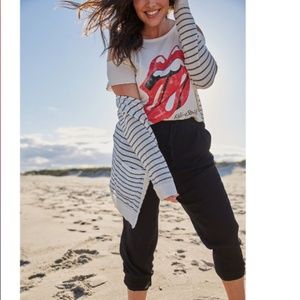 Kenneth Cole Black Satin Trim Women's Joggers